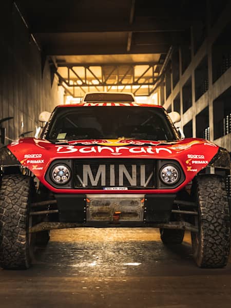 A photo of Carlos Sainz's Mini Buggy from the 2020 Dakar.