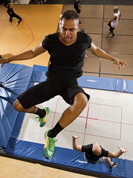 Trampoline jumping at B-Bounce