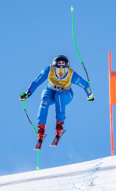 Sofia Goggia of Italy during a training for the women Downhill Race of the FIS Ski World Championships Saalbach 2025 in Hinterglemm, Austria.
