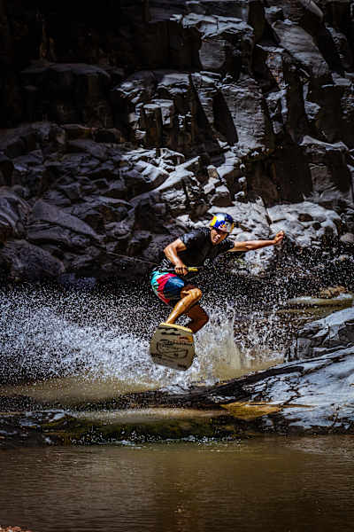 Brian Grubb during Wake Skating at Wadi El Hidan in Jordan in 2018