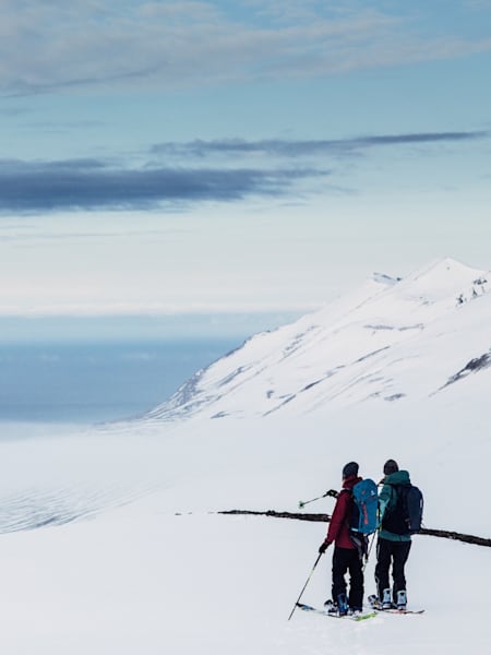 Aline Bock and Anne-Flore Marxer in Iceland's backcountry during filming of their documentary A Land Shaped By Women.