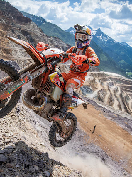 Photo of Taddy Blazusiak racing the Red Bull Erzbergrodeo.