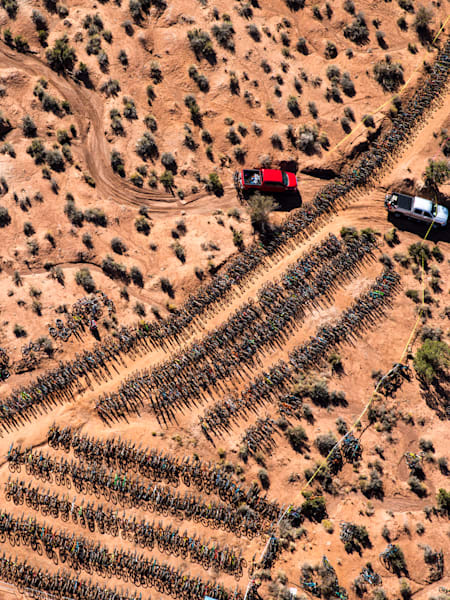 Bike Parking lot during the Red Bull Rampage in Virgin, Utah, USA on 26 October, 2018.