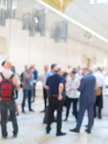 A photo showing a networking event