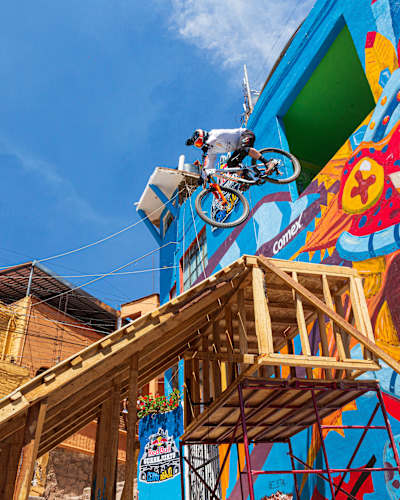 Martin Brza performs during Red Bull Cerro Abajo at Guanajuato, México on March 25, 2023.