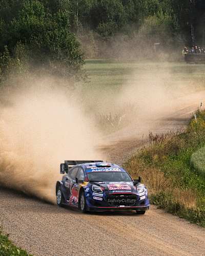 Josh Mcerlean (IRL) and Eoin Treacy (IRL) of M-Sport Ford World Rally Team compete during the World Rally Championship Finland in Jyvasküla, Finland on August 2, 2025   