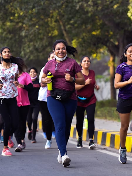 Adidas Runners participate in a running training session in Bengaluru.