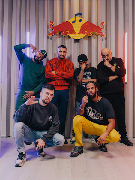 V.l.n.r.: Pete Boateng, Asadjohn, SSIO, Scoosy, Essow und Xatar
