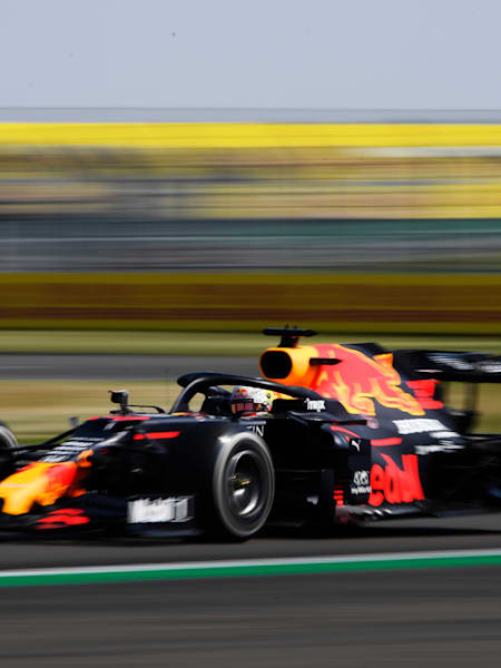 Max Verstappen of Aston Martin Red Bull Racing on track during the F1 70th Anniversary Grand Prix at Silverstone on August 9, 2020.
