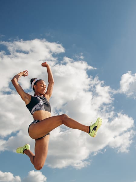 Larissa Iapichino entrenando para salto largo en Florencia, Italia, el 6 de agosto de 2020.