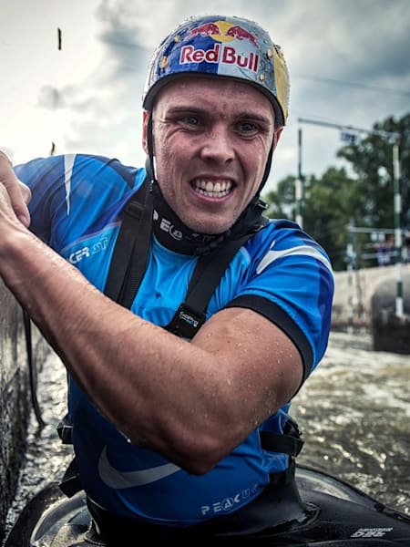Canoeist Joe Clarke pictured in the Against The Tide video in Prague, Czech Republic.