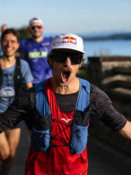 Florian Neuschwander performs during the Lakerun at Bodensee lake in the Alps, supported by the Running Community, on September 06, 2025.
