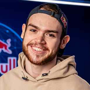 Kyle 'Mongraal' Jackson sports Red Bull gear during a 2025 photoshoot at Red Bull Gaming Sphere in London, UK, capturing the dynamic energy of the esports venue.