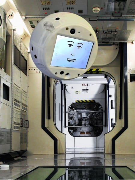 CIMON floating in the International Space Station.