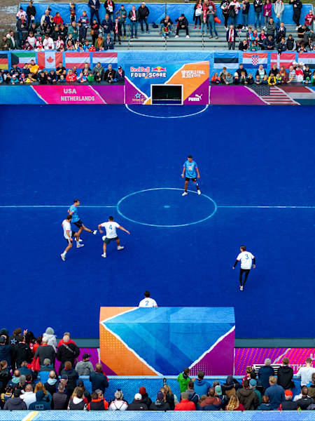 Team USA vs Netherlands seen at the Red Bull Four 2 Score World Final in Leipzig, Germany on September 14, 2024
