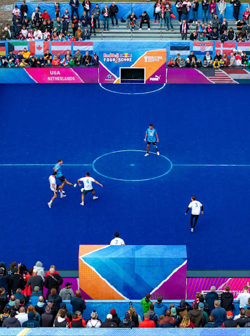 Team USA vs Netherlands seen at the Red Bull Four 2 Score World Final in Leipzig, Germany on September 14, 2024