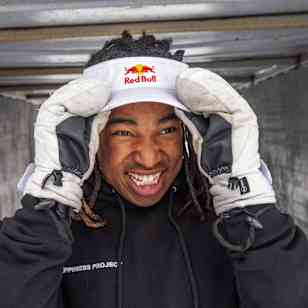 Zeb Powell stands in for a portrait at Red Bull Slide-In Tour at Boreal Mountain in Soda Springs, California, USA on 19 March 2023.