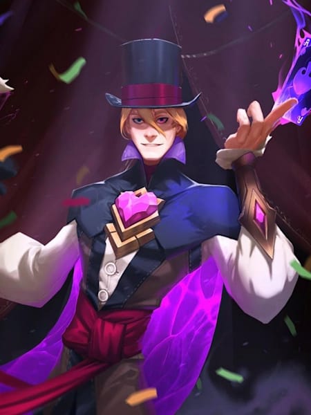 Zander champion artwork showing a magician and a rabbit.
