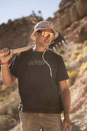 Szymon Godziek digs at Red Bull Rampage in Virgin, Utah, USA on October 10, 2023. 