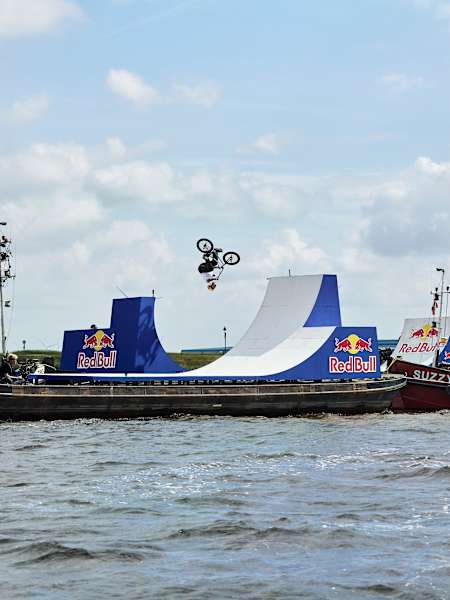 George Ntavoutian performes during the Red Bull Boat Transfer in Huizen, The Netherlands, on May 21, 2026.   