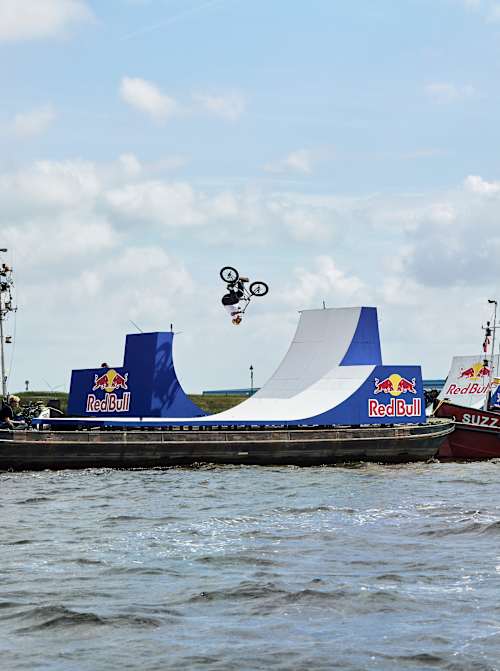 George Ntavoutian performes during the Red Bull Boat Transfer in Huizen, The Netherlands, on May 21, 2026.   