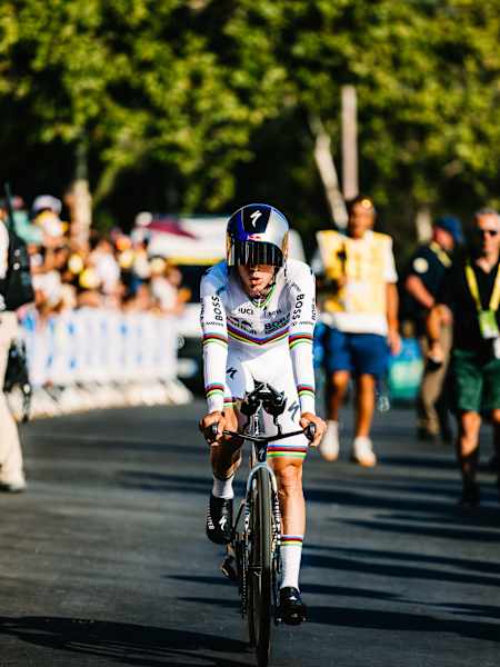 Remco Evenepoel of Red Bull – BORA – hansgrohe powers through Stage 1 (TTT) in Barcelona during the 113th Tour de France, Spain, on July 4, 2026, amid roaring crowds