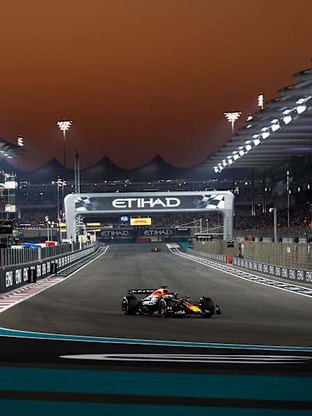 Max Verstappen driving the Oracle Red Bull Racing RB21 on track during the F1 Grand Prix of Abu Dhabi at Yas Marina Circuit on December 07, 2025. 