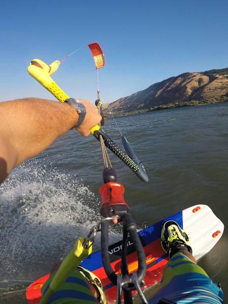 Kitesurfing from kayaker Rafa Ortiz's point of view.