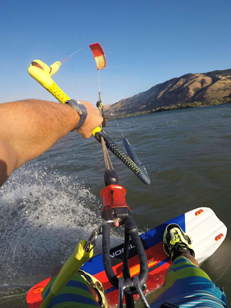 Kitesurfing from kayaker Rafa Ortiz's point of view.