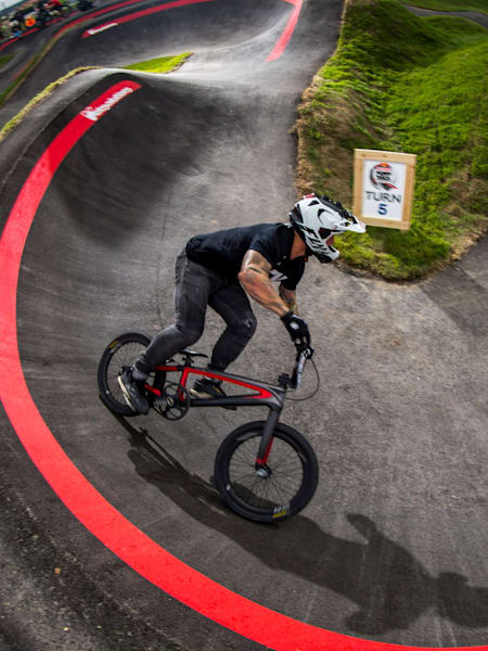 BMXer Barry Nobles on track