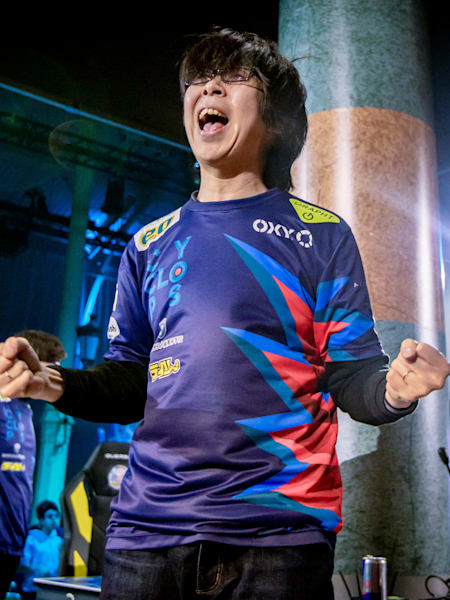 GO1 after winning the Red Bull Dragon Ball FighterZ World Tour Finals.