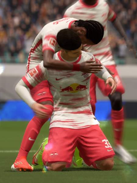 RB Leipzig-Spieler jubeln in FIFA 22