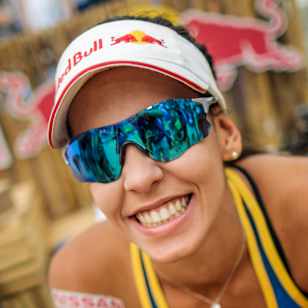 Eduarda Santos Lisboa of Brazil seen during the Final of the Beach Volleyball World Tour Finals 2017 in Hamburg, Germany on August 26, 2017.