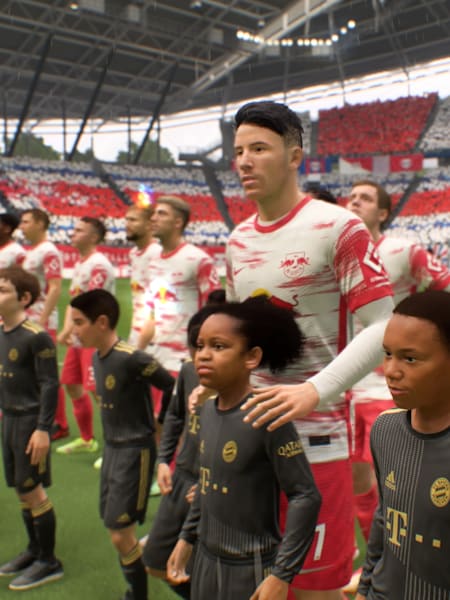 RB Leipzig vor dem Anstoß eines Spiels in FIFA 22.