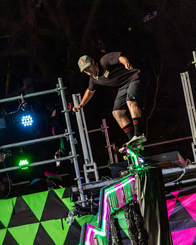 Jamie Foy rides the Kasso rail in Tokyo, Japan, in March 2025.