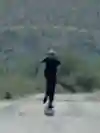 Jagger Eaton is pictured skating along a hot road in Pushing Forward S2