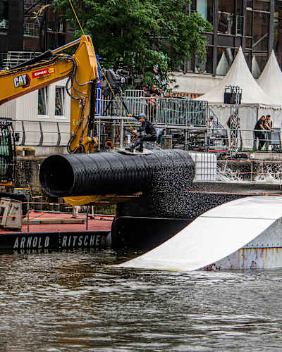 Nico von Lerchenfeld of Germany performs during the practice for the Red Bull Wake Capital in Hamburg, Germany on August 5, 2021.