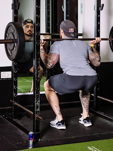 Jack Nowell weight training in the gym