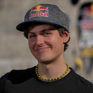 Domen Škofic poses for a portrait prior to the Red Bull Dual Ascent in Verzasca, Switzerland, on October 25, 2022.