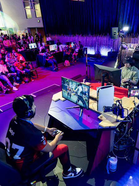 Exciting gaming action unfolds at Red Bull Golden Letters in the Cape Town International Convention Centre during Comic Con, Cape Town, South Africa, on May 4, 2025.