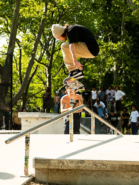 Torey Pudwill nollie flip to manuals at Red Bull Drop In Tour in Brooklyn