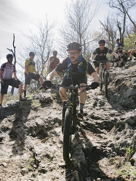 Justin Severino navigates a trail
