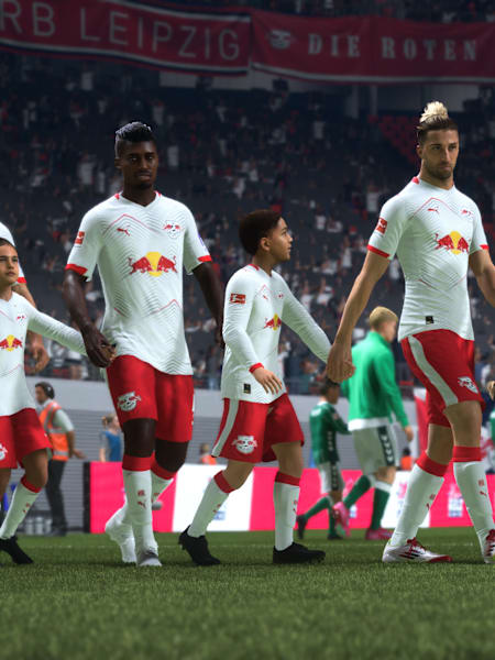 RB Leipzig in EA FC 26 beim Einlaufen auf den Platz.