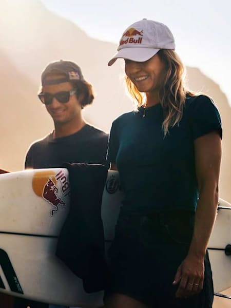 Surfers Ben Larg and Laura Coviella chasing big waves in Tenerife in 2026.