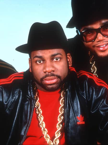 Hip-hop pioneers Run-D.M.C. pictured sporting classic '80s b-boy style.