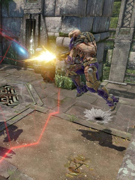 A screenshot of heroes fighting in Quake Champions