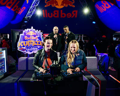 Participants at the Red Bull Kumite activation event in Times Square, NYC
