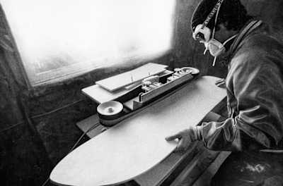 Jake building a board