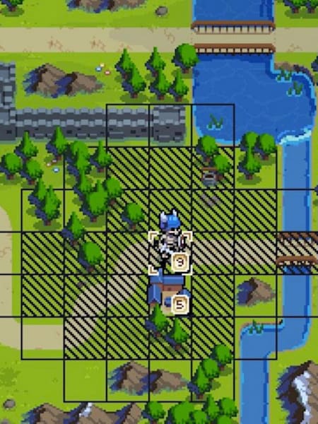 A screenshot of the move function in Wargroove.