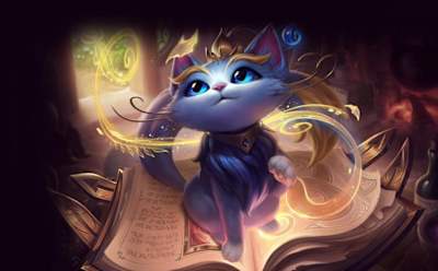 Artwork of Yuumi from League of Legends.